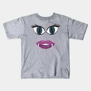 Sassy Vampire Halloween Monster Face Thirteen With Fangs Costume Tee Kids T-Shirt